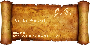 Janda Vencel névjegykártya